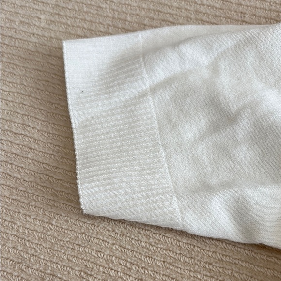 White Open-Front Short Sleeve Cardigan - Picture 4 of 5